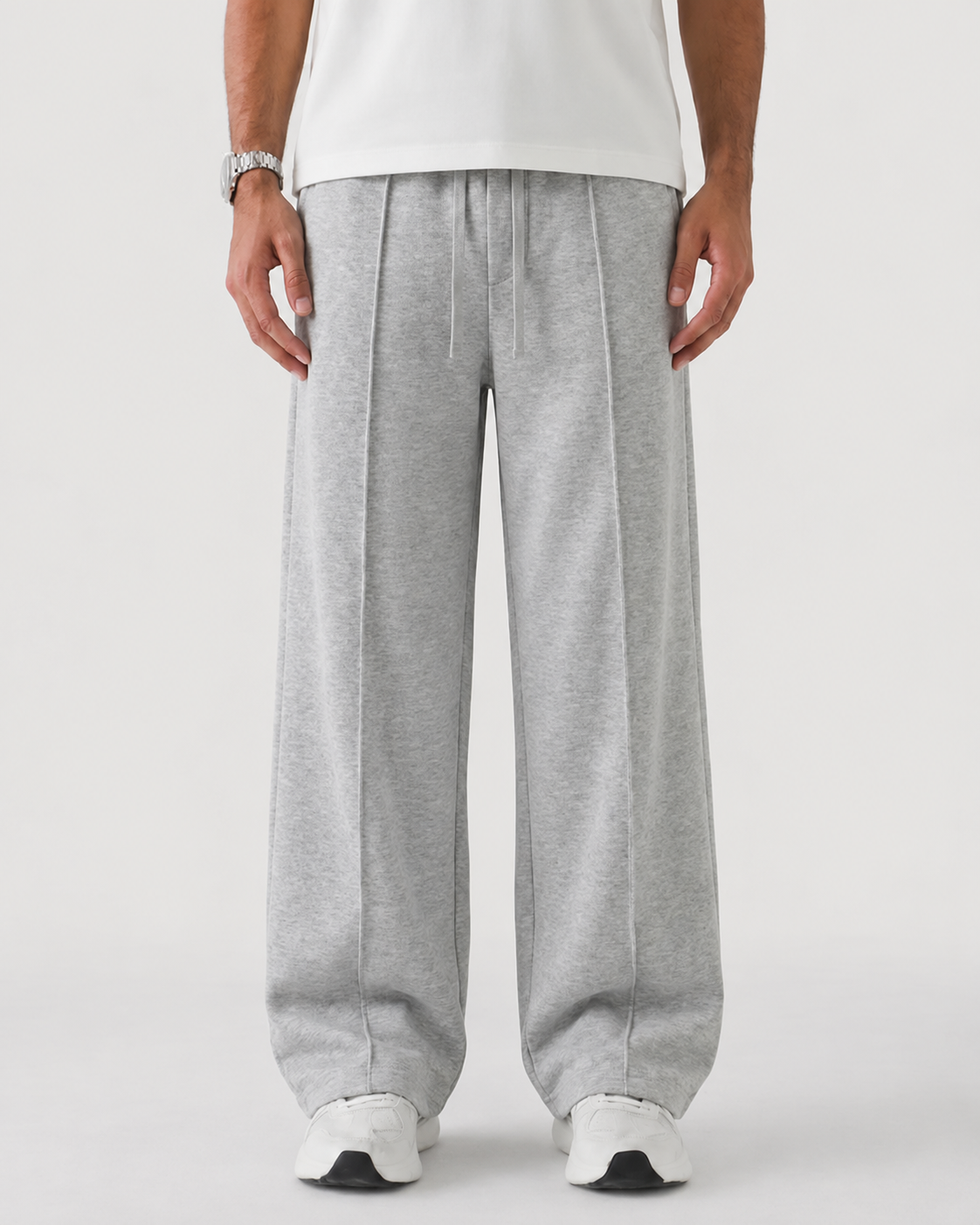 Grey Straight-Leg Baggy Trouser