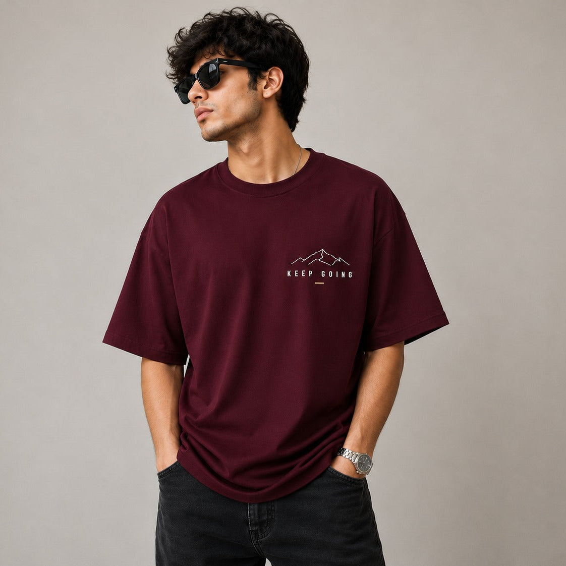 Roven: Casual Graphic Oversize Men's Tee-RW-MEH