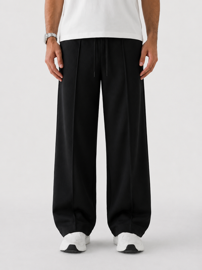 Black Straight-Leg Baggy Trouser