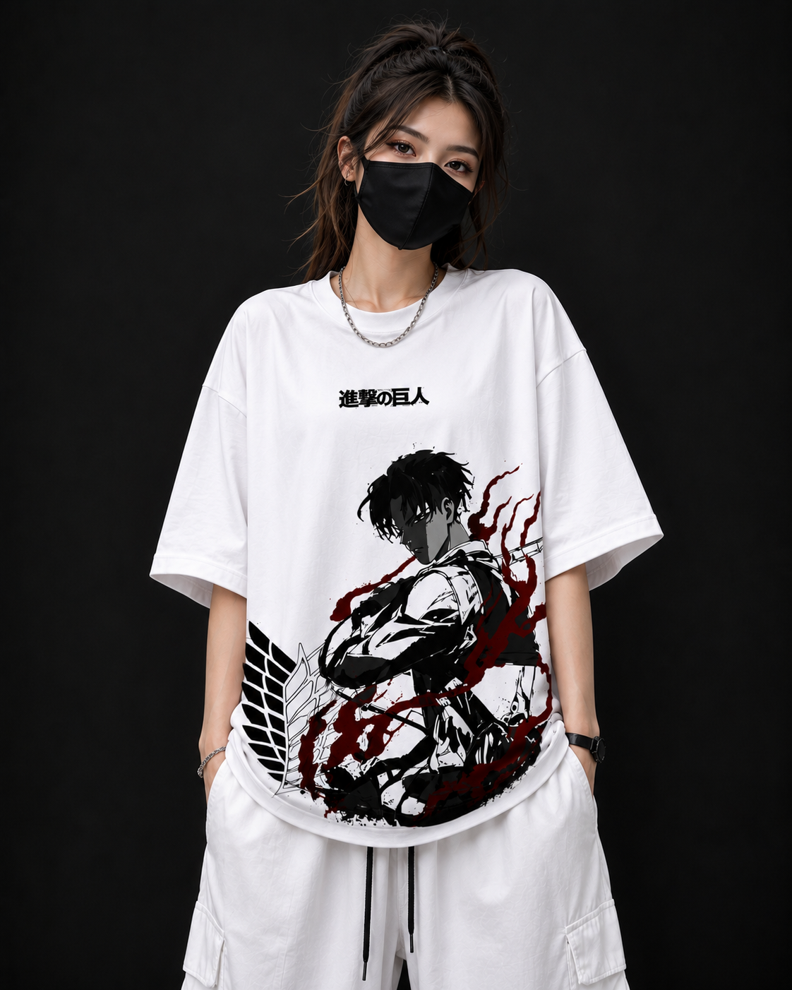 Roven Casual Graphic Oversize Tee-RW-WHITE