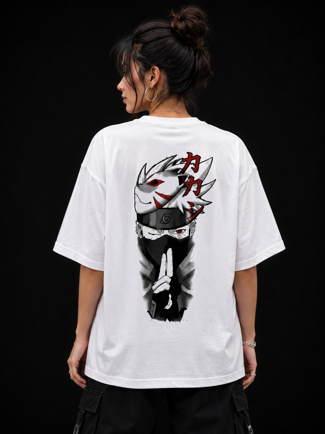 Roven Casual Graphic Oversize Tee-RW-WHITE