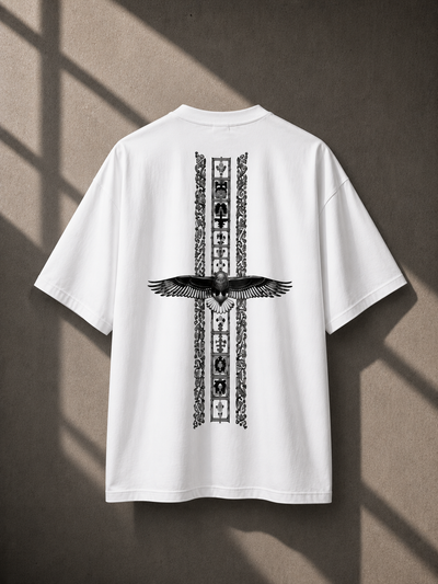 Roven Casual Graphic Oversize Tee-RW-WHITE