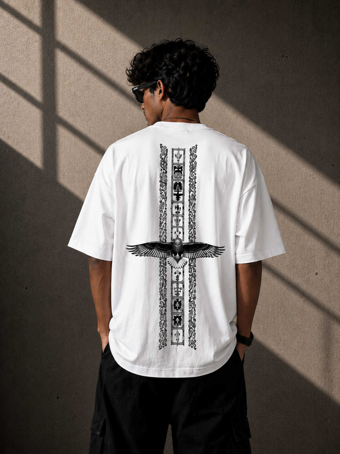 Roven Casual Graphic Oversize Tee-RW-WHITE