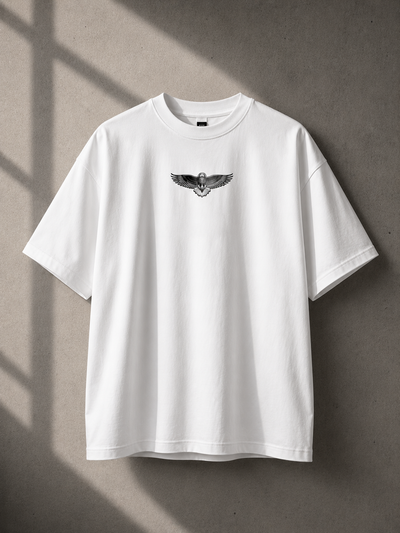 Roven Casual Graphic Oversize Tee-RW-WHITE
