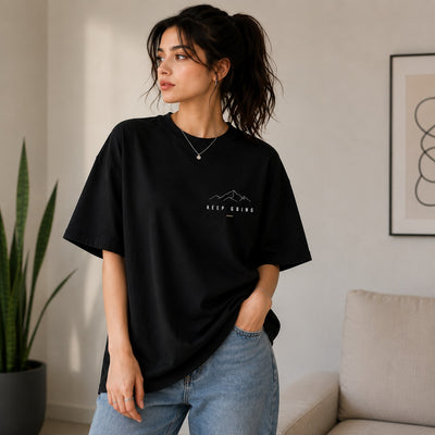 Roven: Casual Graphic Oversize Men's Tee-RW-Black
