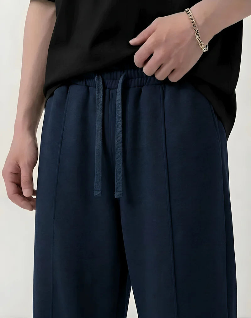 Navy   Straight-Leg Baggy Trouser