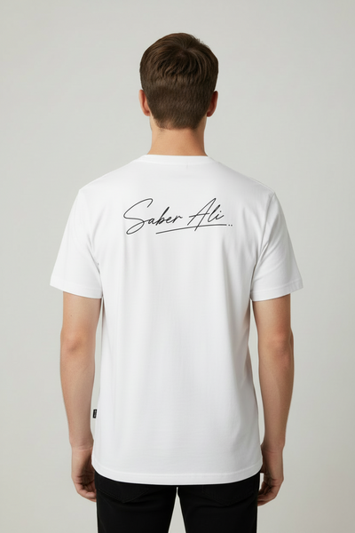 Mens Cotton Sticker Printed T-Shirt
