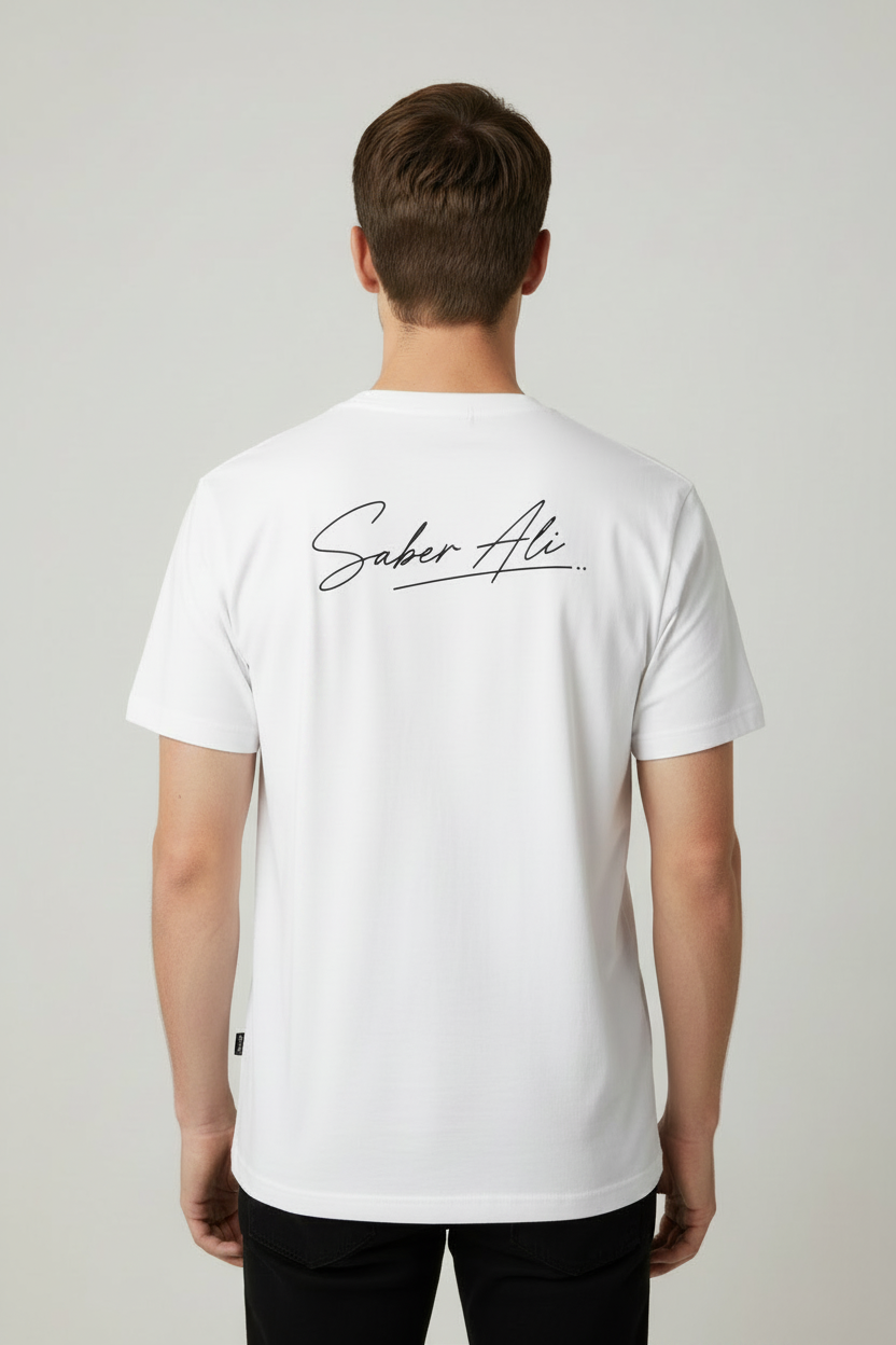 Mens Cotton Sticker Printed T-Shirt