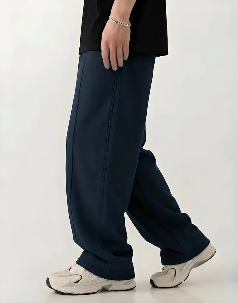 Navy   Straight-Leg Baggy Trouser