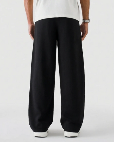Black Straight-Leg Baggy Trouser